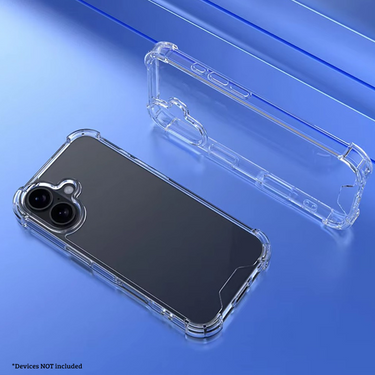 iPhone 16 Hybrid Acrylic + TPU Clear Shockproof Case Cover: Total Drop-Proof Protection Made From Non-Toxic Polymers